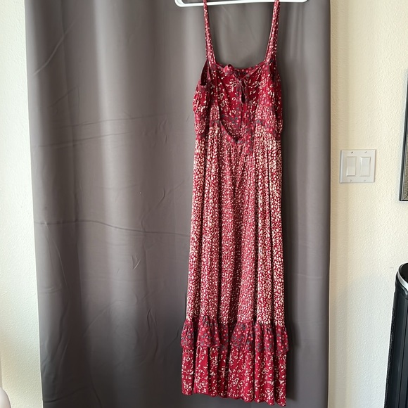 Free People - Red Floral Print Maxi Dress - Picture 2 of 4